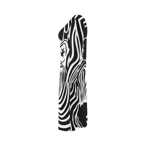 zebra opart, black and white Bateau A-Line Skirt (D21)