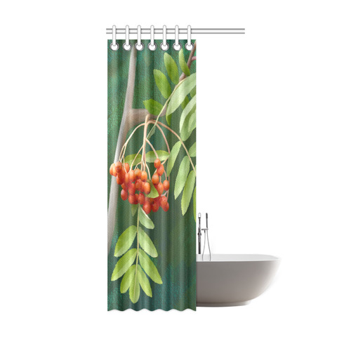 Watercolor Rowan tree - Sorbus aucuparia Shower Curtain 36"x72"