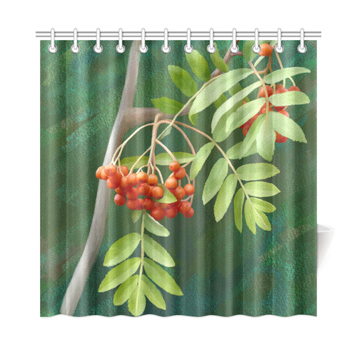 Watercolor Rowan tree - Sorbus aucuparia Shower Curtain 72"x72"