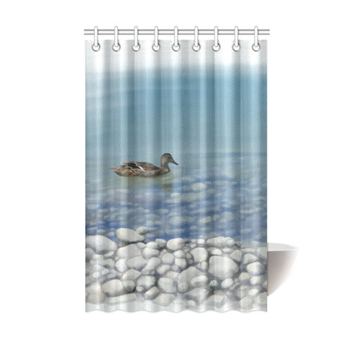 Swimming Duck, watercolor Shower Curtain 48"x72"