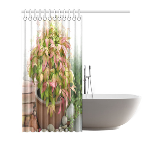 Pot full of colors, watercolors Shower Curtain 66"x72"