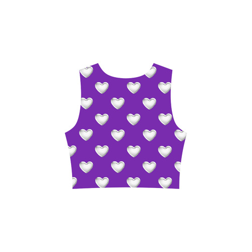 Silver 3-D Look Valentine Love Hearts on Purple 2 Sleeveless Ice Skater Dress (D19)