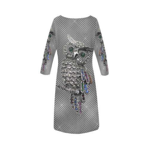 diamond owl Round Collar Dress (D22)