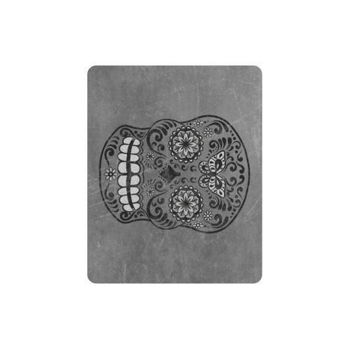 Dark gothic silver grey sugar skull Rectangle Mousepad