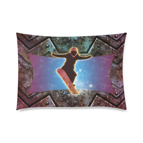 Snowboarding on steampunk background Custom Zippered Pillow Case 20"x30" (one side)