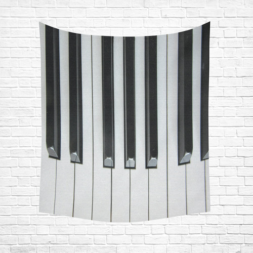 3D Piano Keys Cotton Linen Wall Tapestry 51"x 60"