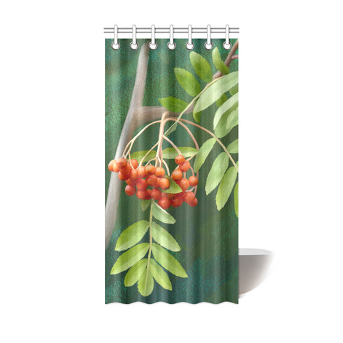 Watercolor Rowan tree - Sorbus aucuparia Shower Curtain 36"x72"