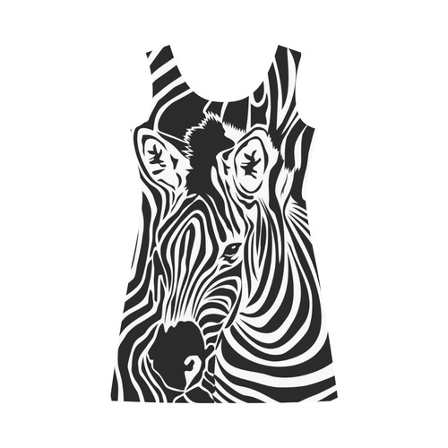 zebra opart, black and white Bateau A-Line Skirt (D21)