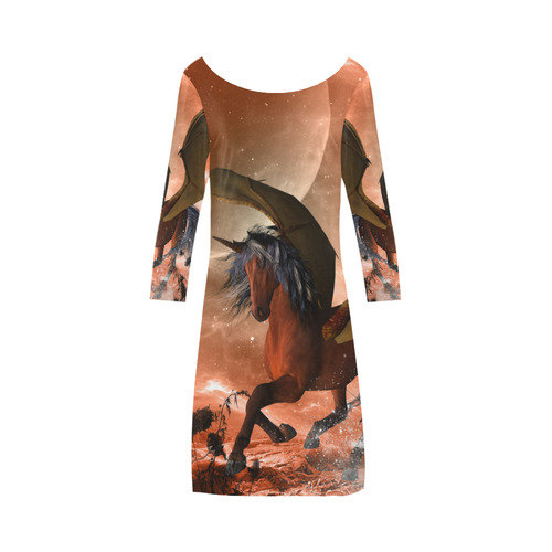 Awesome dark unicorn Bateau A-Line Skirt (D21)