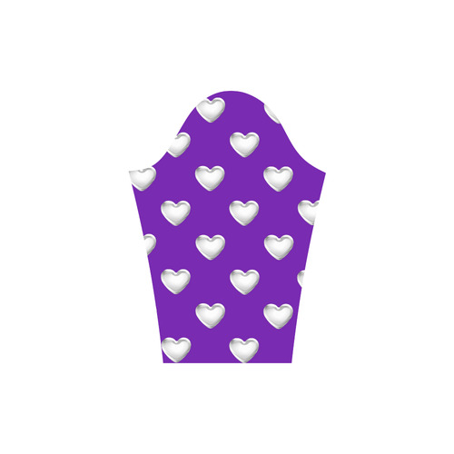 Silver 3-D Look Valentine Love Hearts on Purple Round Collar Dress (D22)