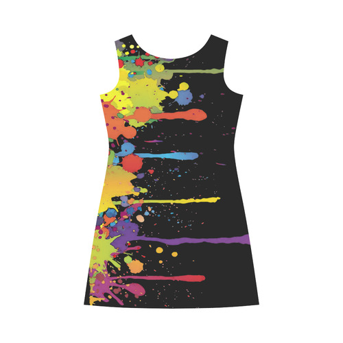 Crazy multicolored running SPLASHES Bateau A-Line Skirt (D21)