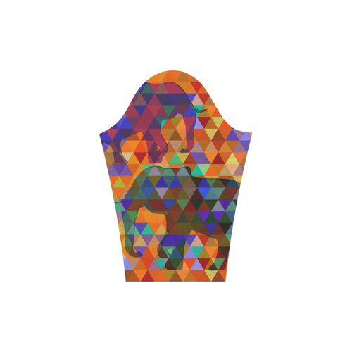 Modern Triangle Pattern Elephants Round Collar Dress (D22)