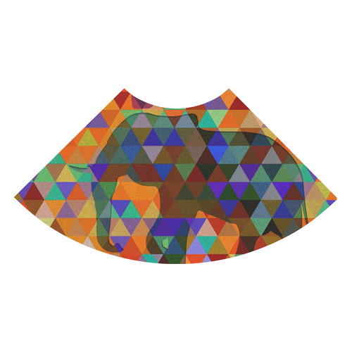 Modern Triangle Pattern Elephants 3/4 Sleeve Sundress (D23)