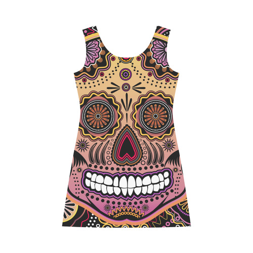 candy sugar skull Bateau A-Line Skirt (D21)