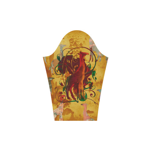 Magic Africa Giraffes Ornaments grunge Round Collar Dress (D22)