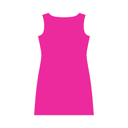 Hot Fuchsia Pink Round Collar Dress (D22)