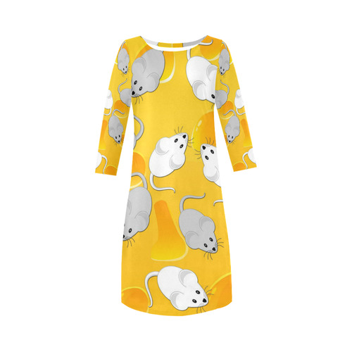 mice on cheese Round Collar Dress (D22)