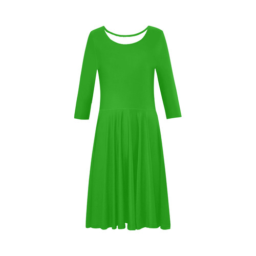 Neon Green Elbow Sleeve Ice Skater Dress (D20)