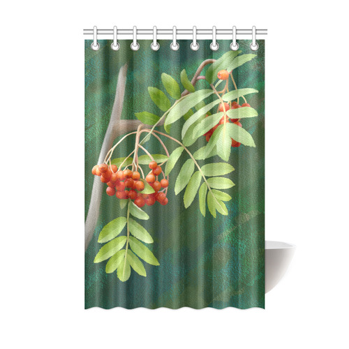 Watercolor Rowan tree - Sorbus aucuparia Shower Curtain 48"x72"