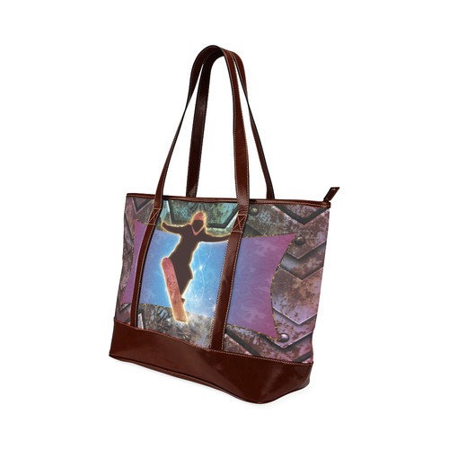 Snowboarding on steampunk background Tote Handbag (Model 1642)