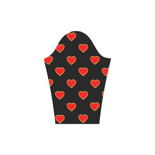 Red Valentine Love Hearts on Black Round Collar Dress (D22)
