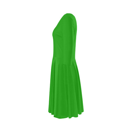 Neon Green Elbow Sleeve Ice Skater Dress (D20)