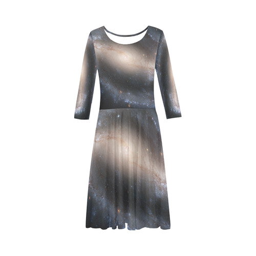Barred spiral galaxy NGC 1300 Elbow Sleeve Ice Skater Dress (D20)