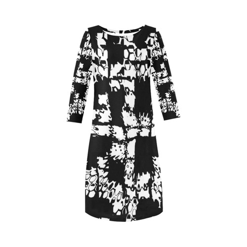 stunning black and white 06 Round Collar Dress (D22)