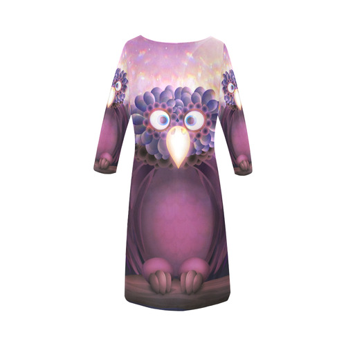 cute owl Round Collar Dress (D22)