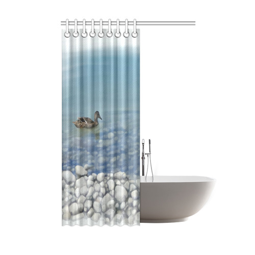 Swimming Duck, watercolor Shower Curtain 48"x72"