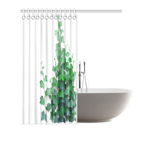 Watercolor Ivy - Vines Shower Curtain 72"x72"