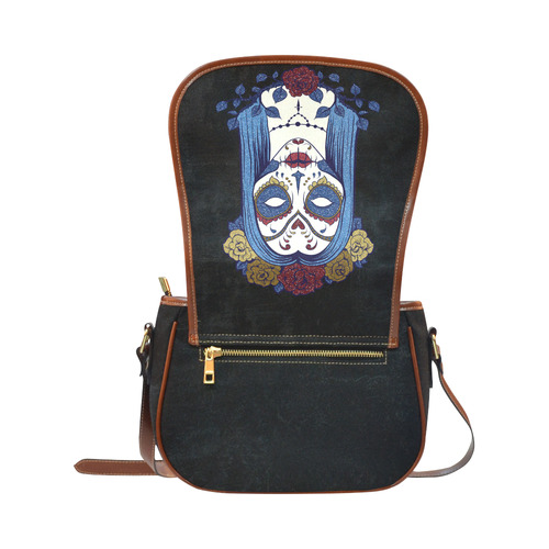 Dark gothic rose sugar skull Saddle Bag/Small (Model 1649) Full Customization