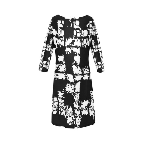 stunning black and white 06 Round Collar Dress (D22)