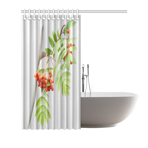 Rowan tree watercolor Shower Curtain 66"x72"