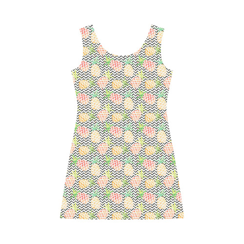 watercolor pineapple Bateau A-Line Skirt (D21)