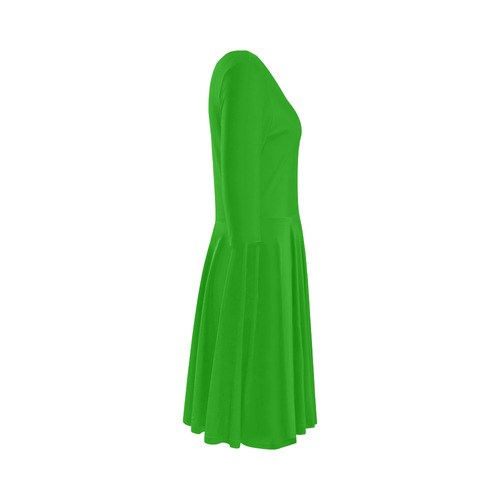 Neon Green Elbow Sleeve Ice Skater Dress (D20)