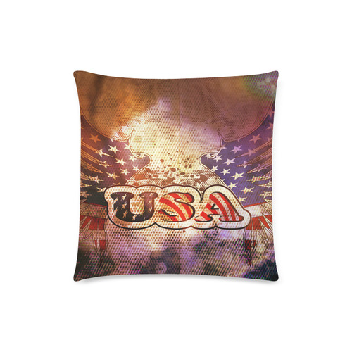 the USA with wings Custom Zippered Pillow Case 18"x18"(Twin Sides)