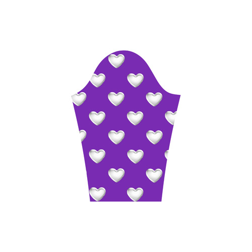 Silver 3-D Look Valentine Love Hearts on Purple Round Collar Dress (D22)