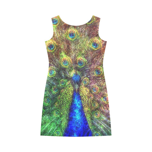 peacock Round Collar Dress (D22)