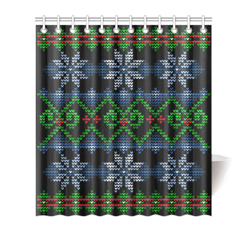 Ugly Christmas Sweater Knit Shower Curtain 66"x72"