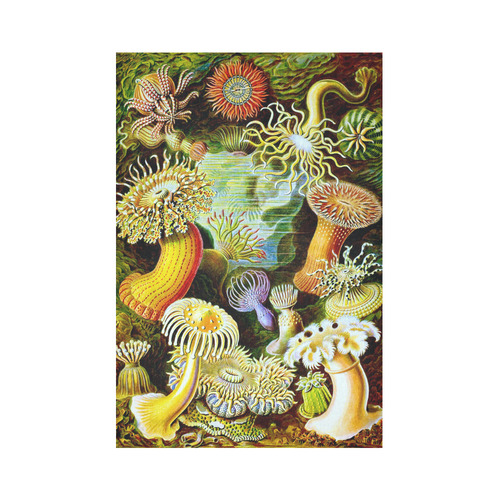 Sea Anemones Ernst Haeckel Fine Art Cotton Linen Wall Tapestry 60"x 90"