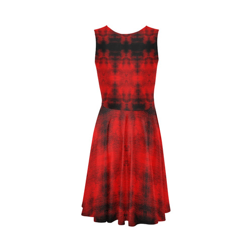 Red Black Gothic Pattern Sleeveless Ice Skater Dress (D19)