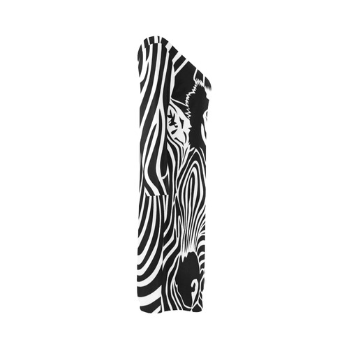 zebra opart, black and white Bateau A-Line Skirt (D21)