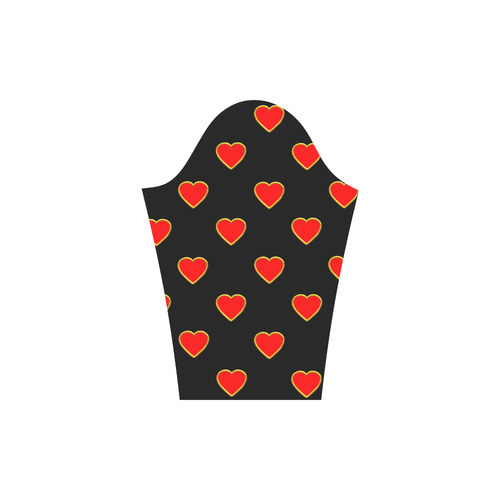 Red Valentine Love Hearts on Black Round Collar Dress (D22)