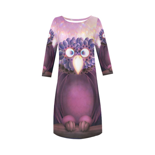 cute owl Round Collar Dress (D22)