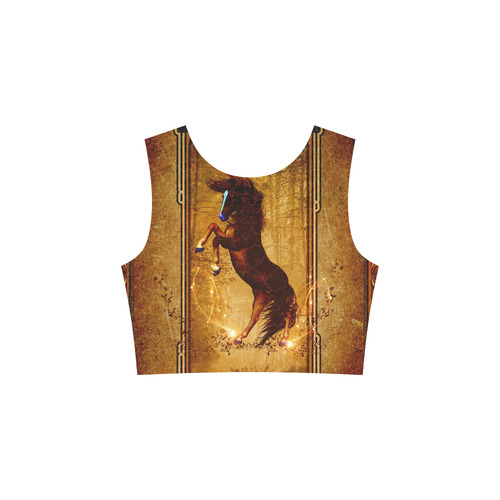 Awesome horse, vintage background 3/4 Sleeve Sundress (D23)