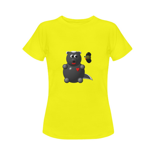 Cute Critters With Heart: Honey Badger & Bee Women's Classic T-Shirt (Model T17）