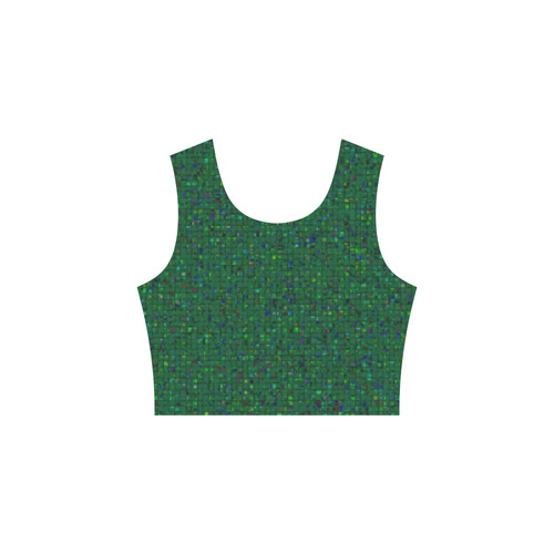 Antique Texture Green Flash Sleeveless Ice Skater Dress (D19)