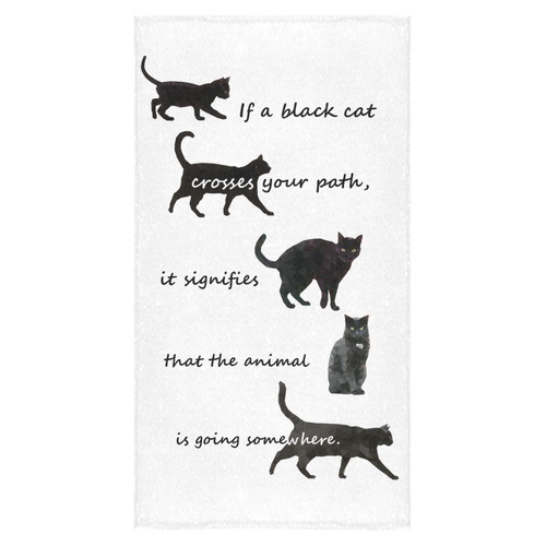 Black cat crosses your path Bath Towel 30"x56"