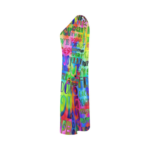 Flower Power - WORDS OF THE SPIRIT WAY Bateau A-Line Skirt (D21)